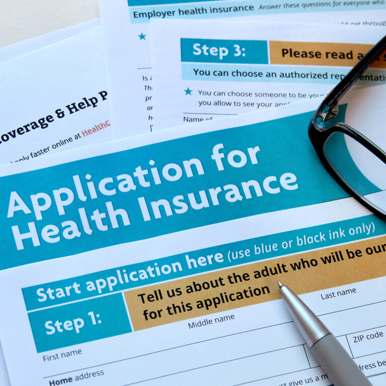 Stock image of a health insurance application.